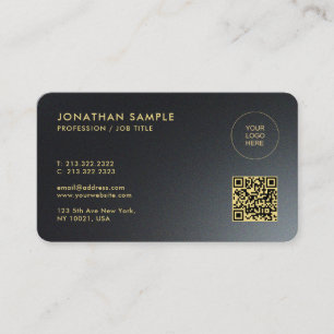 Carte De Visite Téléchargez votre logo Qwn personnalisé QR Code Bl