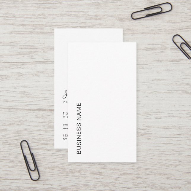 Carte De Visite Téléchargez votre logo Typographie verticale Moder (Devant/Arrière en situation)