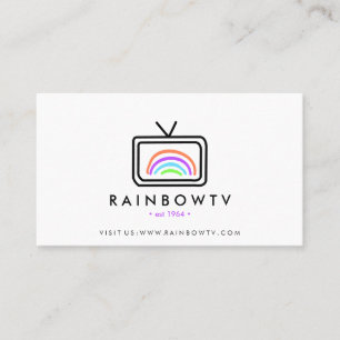Carte De Visite Télévision arc-en-ciel dessiné à la main rgb