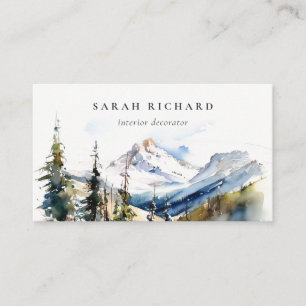 Carte De Visite Telluride de montagne de ski minimal Colorado Aqua