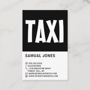 Carte De Visite Téméraire Moderne, Chauffeur De Taxi