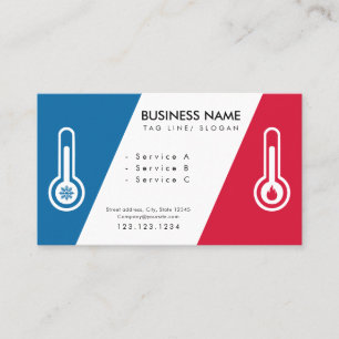 Carte De Visite Température minimale Vecteur froid et chaud Hvac