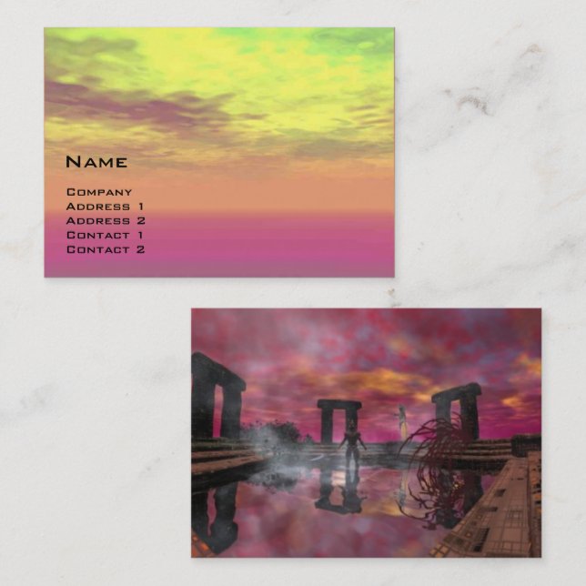 Carte De Visite TEMPLE DE L'EAU Science Fiction (Devant / Derrière)