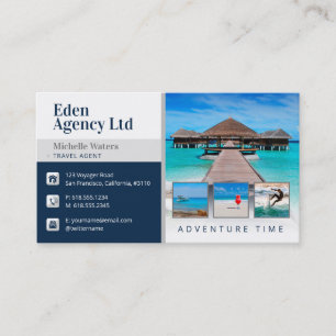 Carte De Visite Temps d'aventure   Tourisme   Agent de voyage