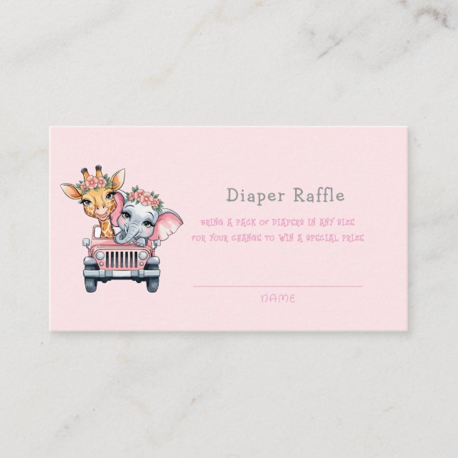 Carte De Visite Temps pour une Aventure Girl Diaper Raffle (Devant)