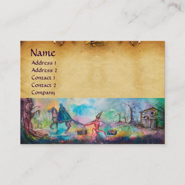 Carte De Visite TEMPTATION Chevalier foncé et parchemin diabolique (Devant)