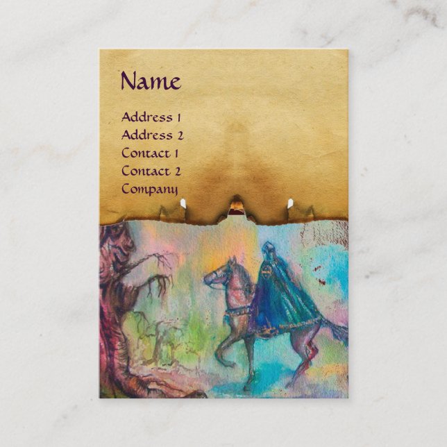 CARTE DE VISITE TEMPTATION / MONOGRAMME DE PARCHEMENT DE CHEVALIER (Devant)