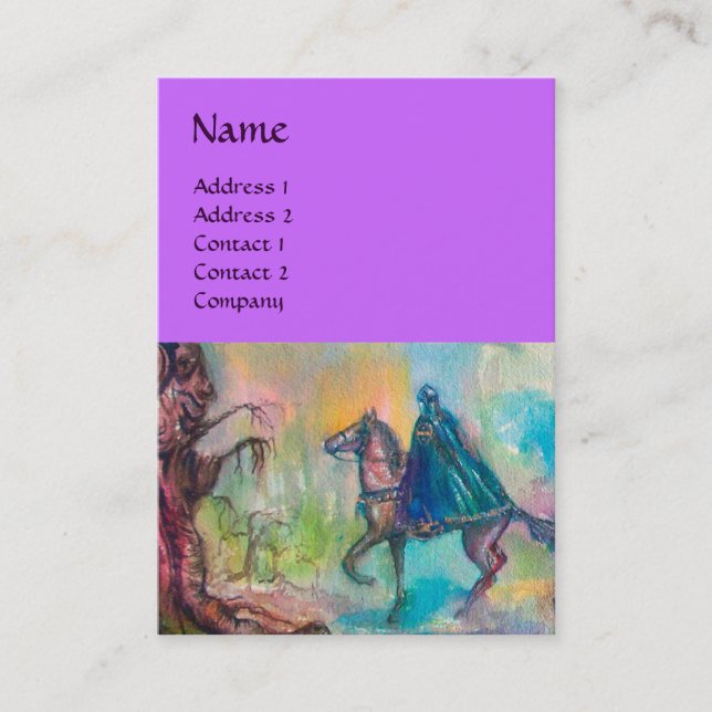 Carte De Visite TEMPTATION SOMBRE CHEVALIER MONOGRAMME Bleu clair  (Devant)