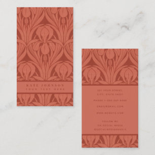 Carte De Visite Tendance Abstrait rétro Vintage Floral Terracotta