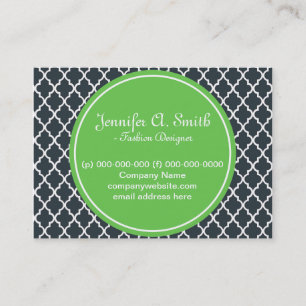 Carte De Visite tendance, adorable, classique, vert, B&W quatrefoi