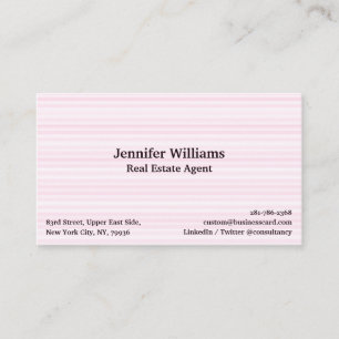 Carte De Visite Tendance Chic Motif Lignes Roses Moderne Professio