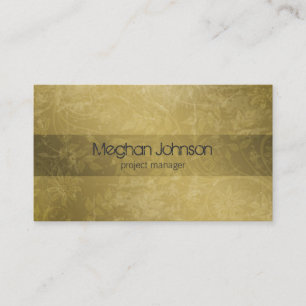 Carte de visite tendance de Grunge Floral Sepia