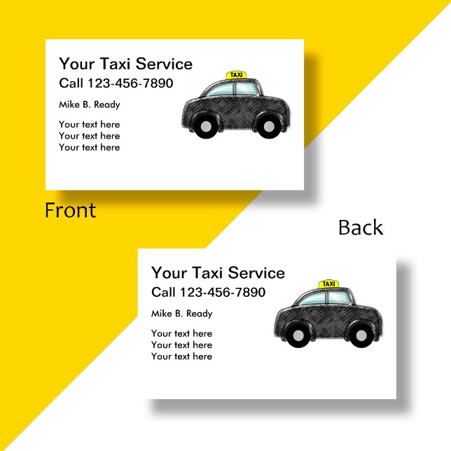 Carte De Visite Tendance Double Côté Taxi Partager (Créateur téléchargé)