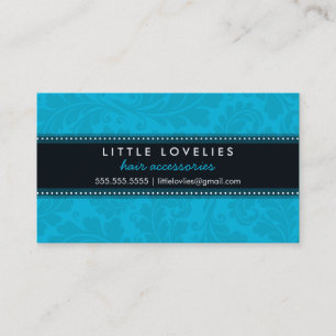 CARTE DE VISITE tendance fleurie aqua bleu noir