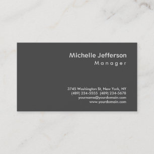 Carte de visite tendance Gray Design Manager