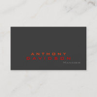Carte de visite tendance gris orange rouge