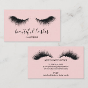 Carte De Visite Tendance Maquillage Salon Cil Pink 