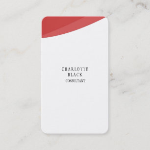 Carte De Visite Tendance Minimaliste Rouge Blanc Créatif Courbes P