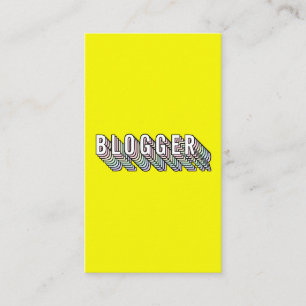 Carte De Visite Tendance néon jaune 3d typographie blogueur minima