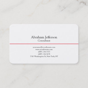 Carte De Visite Tendance Plat élégant Noir Blanc Rouge Simple