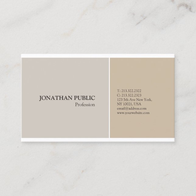 Carte De Visite Tendance Professionnel Moderne Élégant Couleurs ha (Devant)