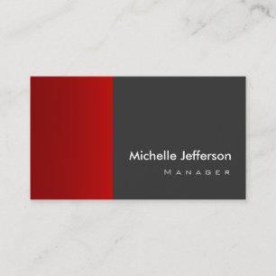 Carte de visite tendance rouge gris élégant
