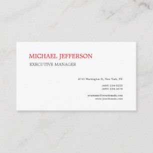 Carte De Visite Tendance Silk Premium Moderne Élégant Simple Rouge