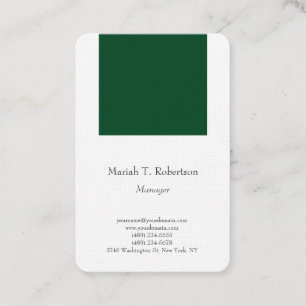 Carte De Visite Tendance simple minimaliste forêt vert blanc