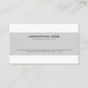 Carte De Visite Tendre le blanc gris élégant moderne professionnel
