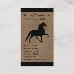 Carte De Visite Tennessee Walker Silhouette Entreprise personnelle