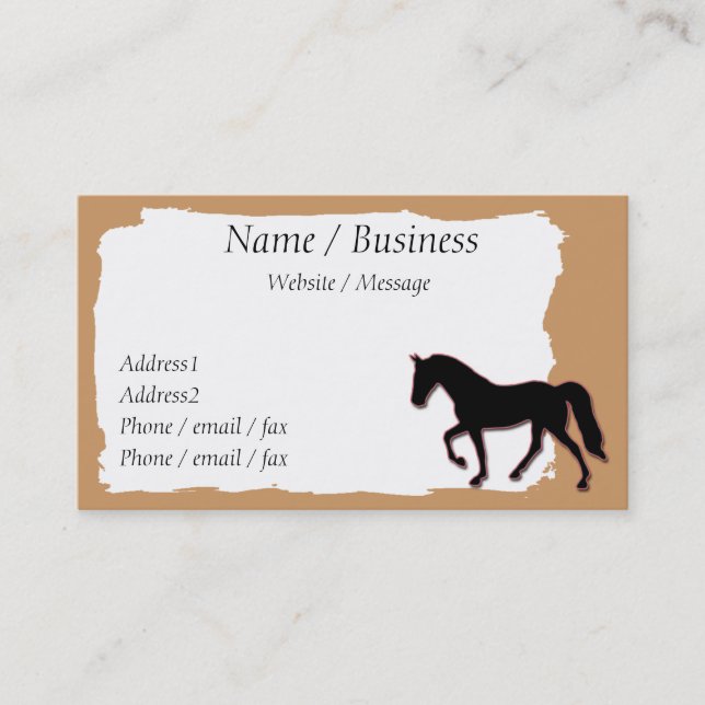 Carte De Visite Tennessee Walking Horse Profil de la bannière (Devant)