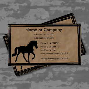 Carte De Visite Tennessee Walking Horse Silhouette Personnel