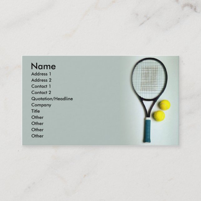 Carte De Visite Tennis (Devant)
