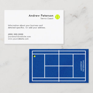 Carte De Visite Tennis Coach Blue Court