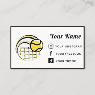 Carte De Visite Tennis Player Coach Club Modern Social Media Sport