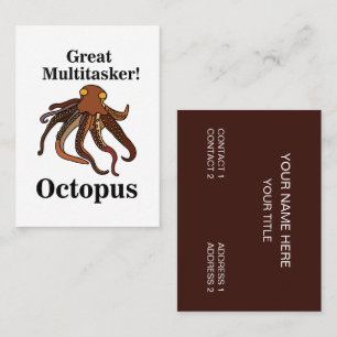 Carte De Visite Tentacules de Pieuvre Multitâche Créatures Marines