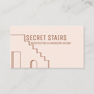Carte De Visite Terracotta Blush Architect Escaliers Porte Fenêtre