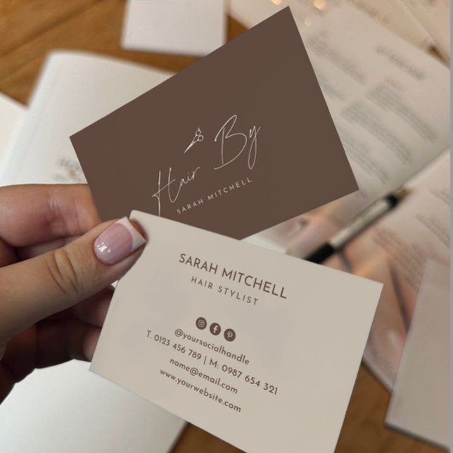 Carte De Visite Terracotta Minimalist Hair Stylist Business Card (Créateur téléchargé)