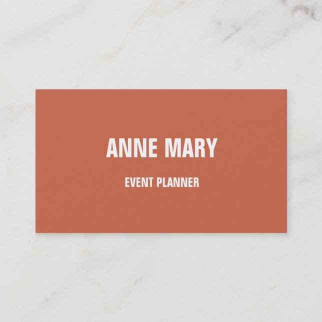 Carte De Visite Terracotta Terre Chaude Tone Brûlé Orange Simple (Devant)