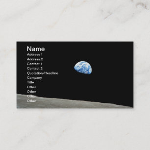 Carte De Visite Terre de la planète au-dessus de la lune