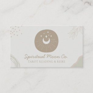 Carte De Visite Terre Neutre Ton Lune Étoiles Spirituel Reiki