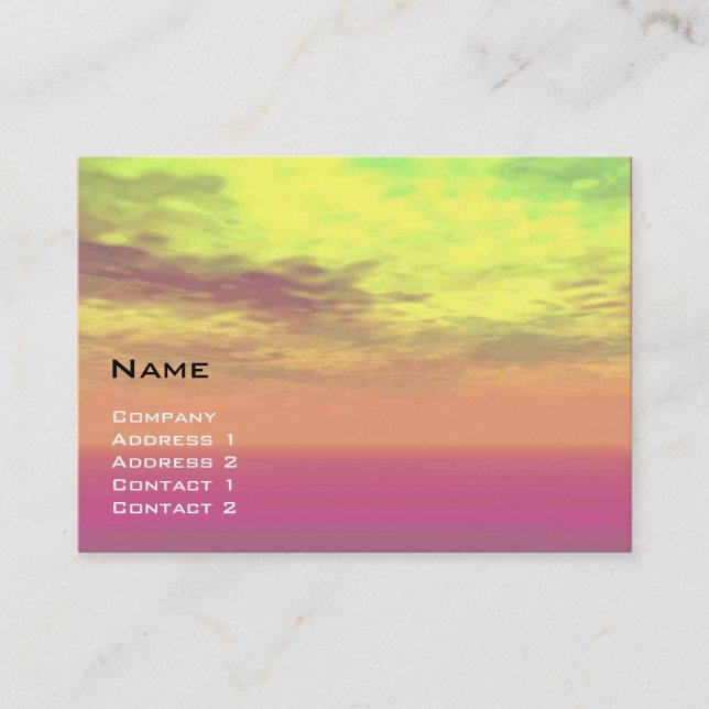 Carte De Visite TERRES VIRTUELLES / Nuages en jaune, rose, violet (Devant)