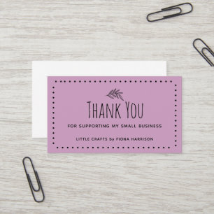 Carte De Visite Terreux Merci de Soutenir Ma Petite Entreprise 