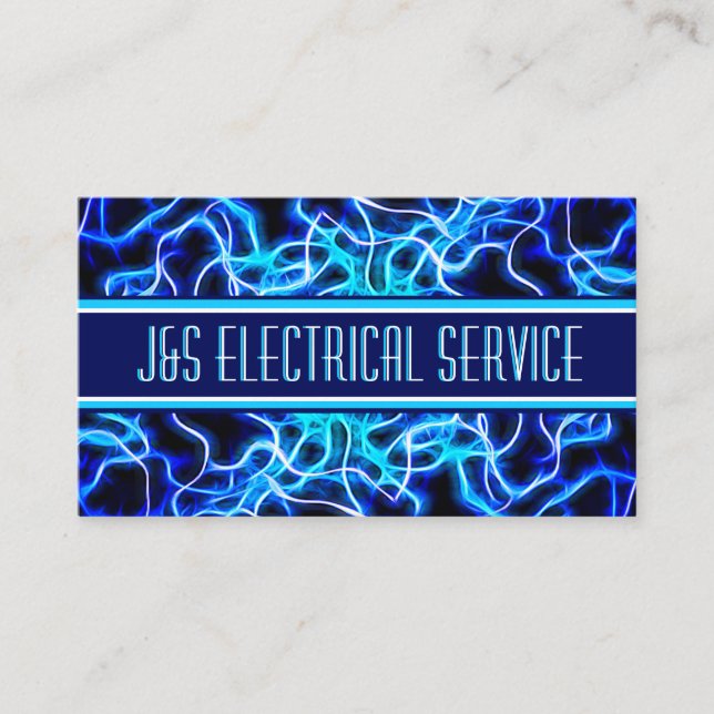 Carte De Visite Tesla Coil Éclair Electricien Home Automatisation (Devant)