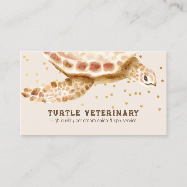 Carte De Visite Tête Brown Tête de mer Tortue caretta (Devant)