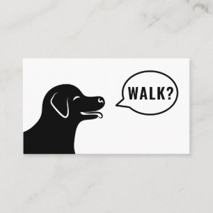 Carte De Visite Tête de chien qui dit marche ? - Marcheur de chien