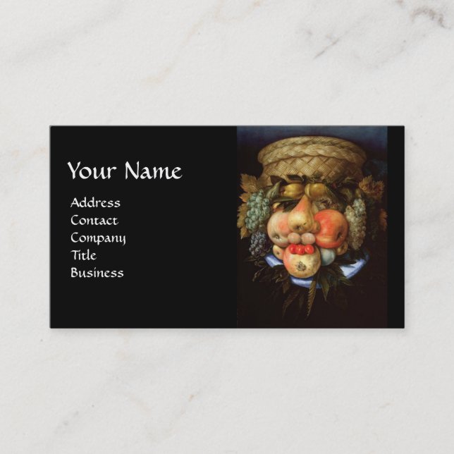 Carte De Visite Tête réversible avec panier de fruits (Devant)