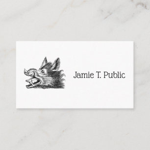 Carte De Visite Tête vintage de sanglier Dessin BW