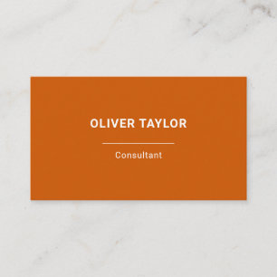 Carte De Visite Texte De Nom Personnalisé Minimaliste Orange Et Bl