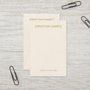 Carte De Visite Texte d'or vertical moderne personnalisé Élégant